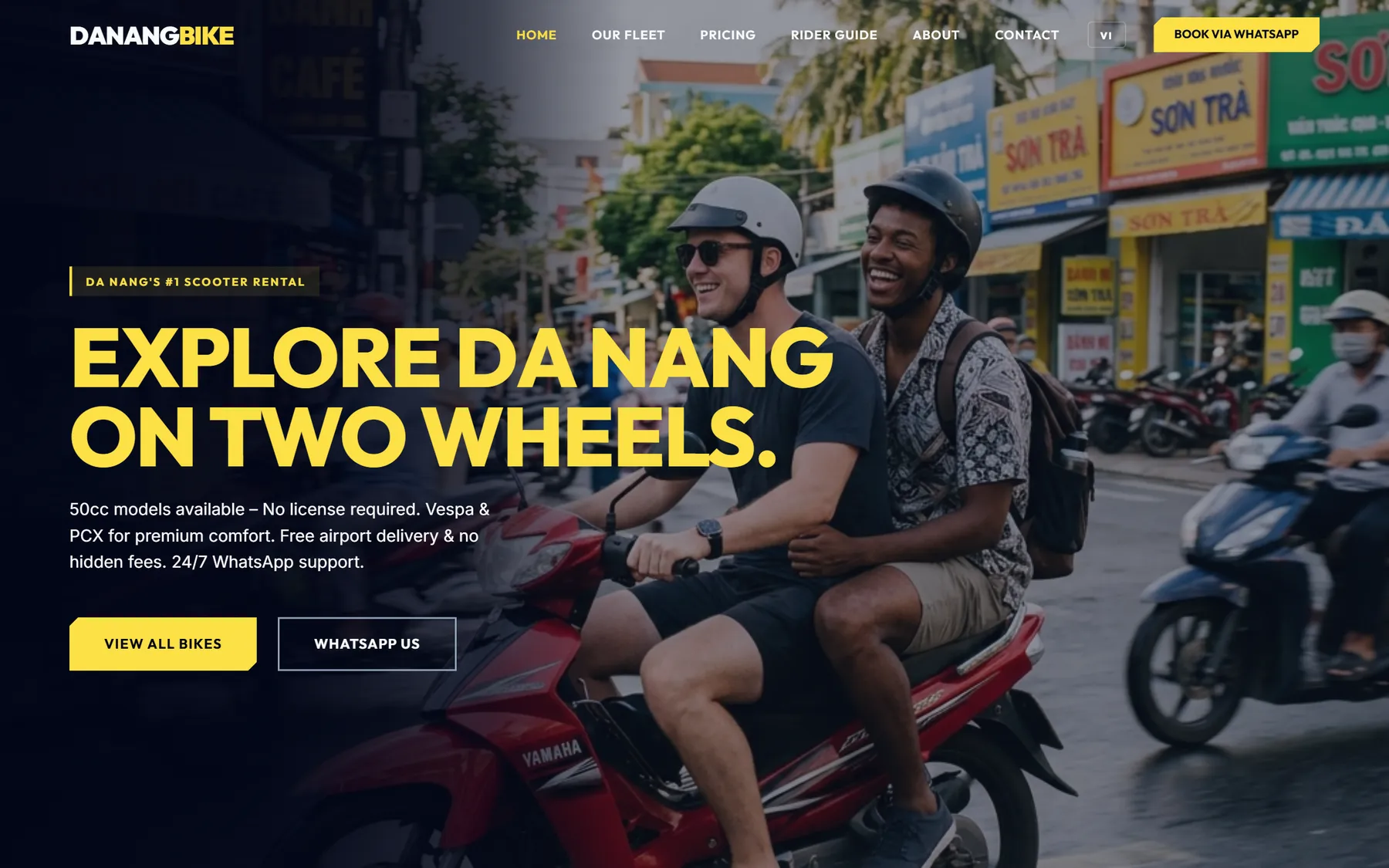 Da Nang Bike - Premium Tourisme / Location Deux-Roues & Scooters Website Design and Development Showcase