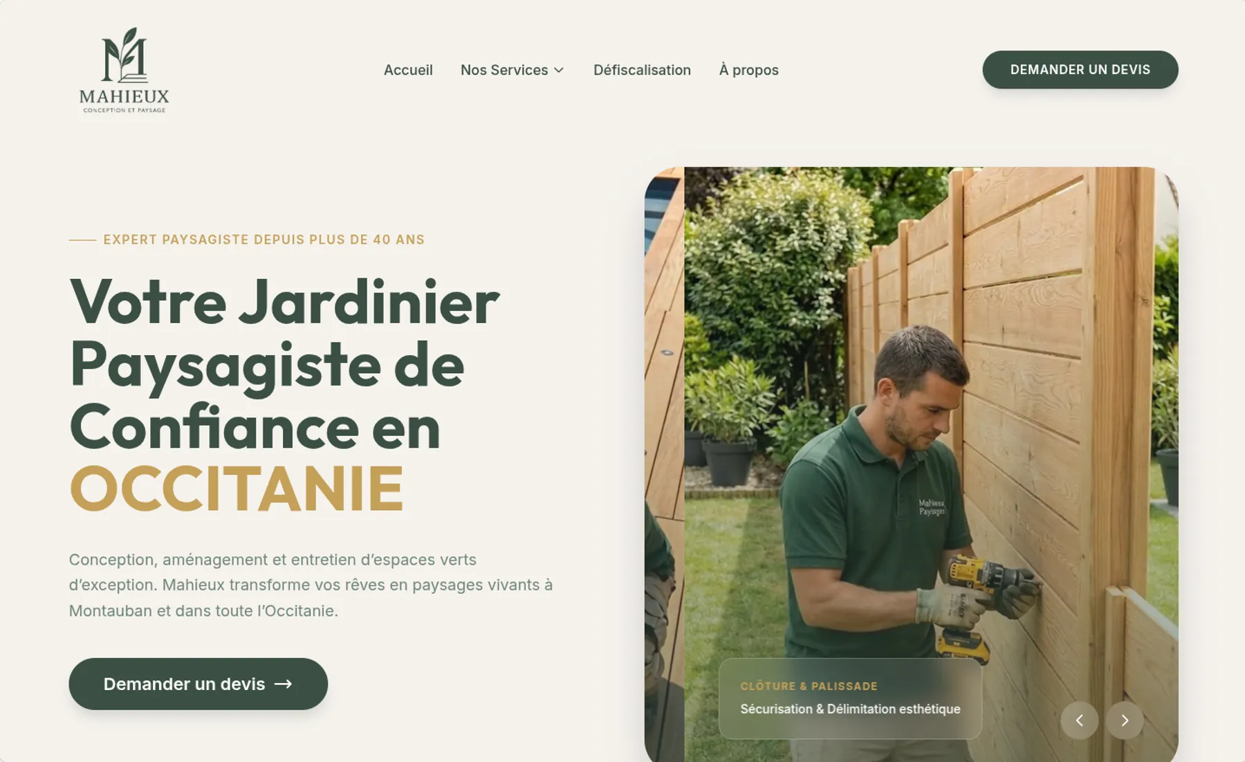 Mahieux Paysage - Premium Artisan / Aménagement Paysager Website Design and Development Showcase
