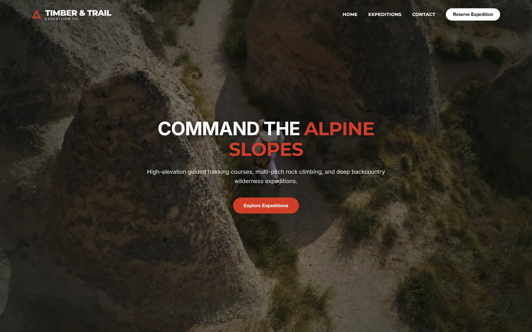 Timber & Trail Expedition Co. - Premium Outdoor / Expéditions & Aventure Website Design and Development Showcase
