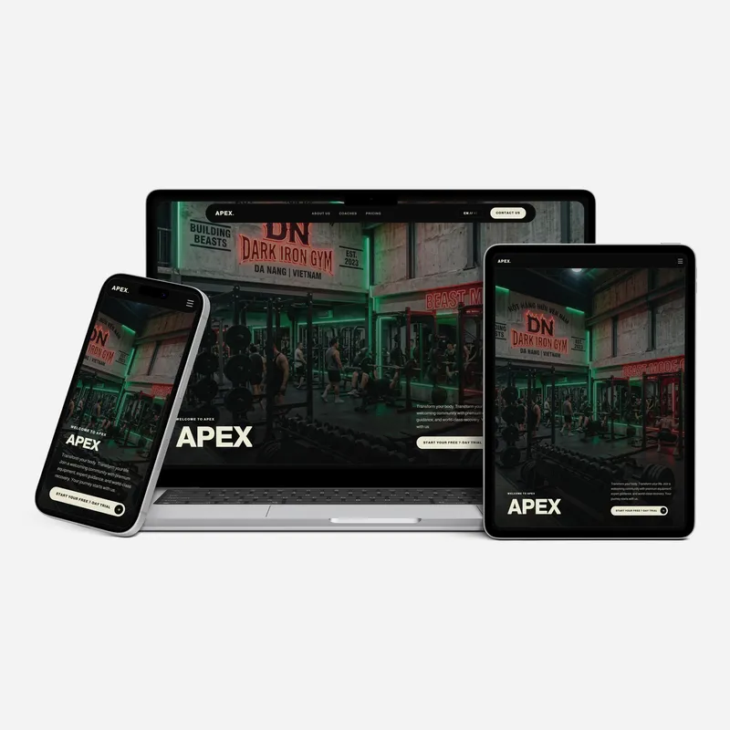 APEX Fitness Da Nang - Sport & Santé / Salle de Sport Premium Web Design and UI/UX Project by Mathias C.