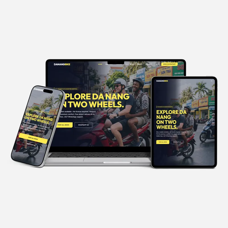Da Nang Bike - Tourisme / Location Deux-Roues & Scooters Web Design and UI/UX Project by Mathias C.