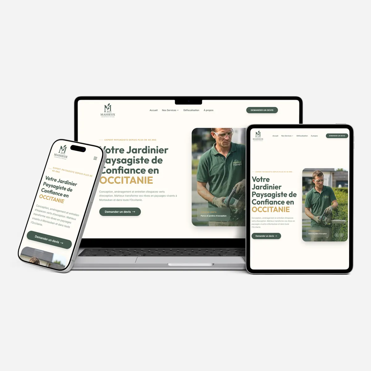 Réalisation web Mahieux Paysage par Mathias C. Services